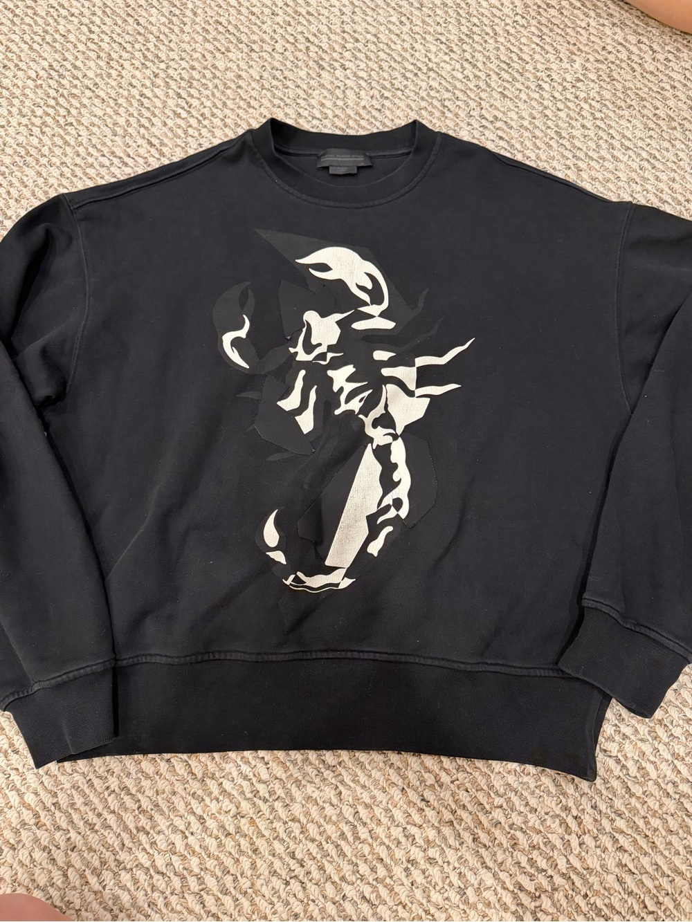 Diesel Black Gold Men’s Black Crewneck with Ivory Graphic Size M
